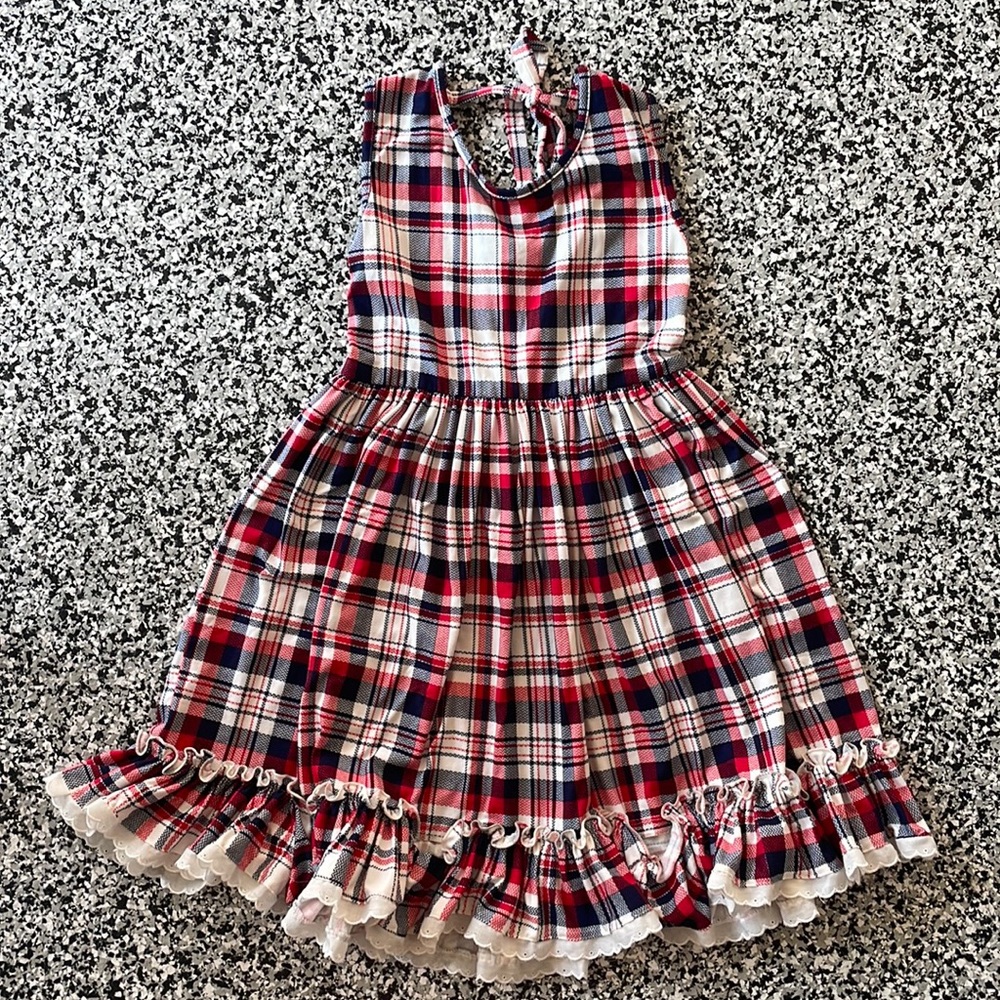 Girls size 6 Cheeky Plum Plaid Dress